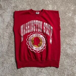 RED VINTAGE NUTMEG‎ MADE IN USA CUT-OFF SLEVE SWEATSHIRT